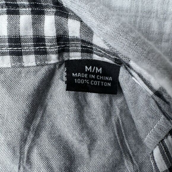 Tommy Bahama Shirt Mens Medium Gray Island Modern Fit Reverse Print Plaid Aloha - Picture 3 of 14